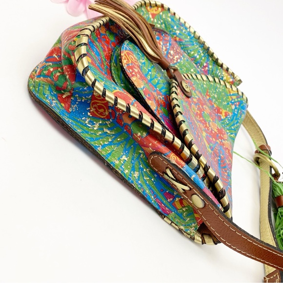Patricia Nash Beaumont Leather Crossbody Bag Tropicana Summer Festival Tropical - Picture 8 of 16